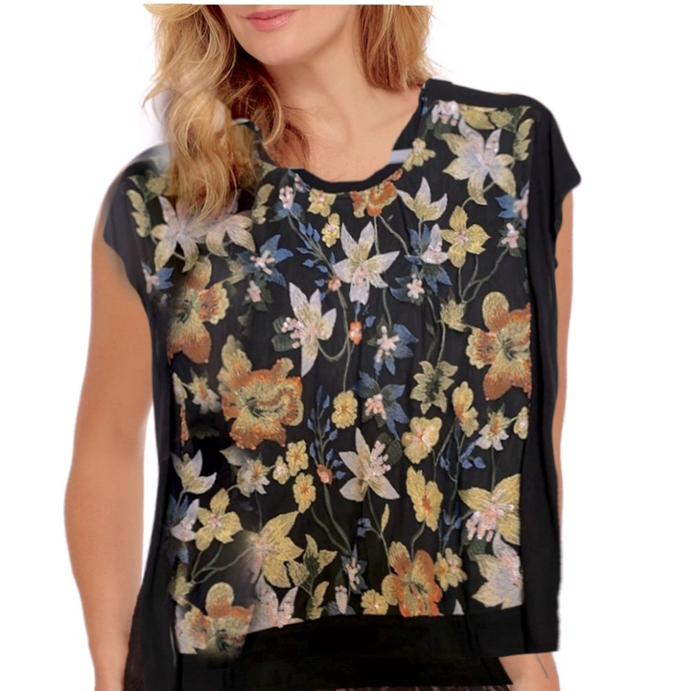 Eva Franco Embellished Floral Tee - XL
